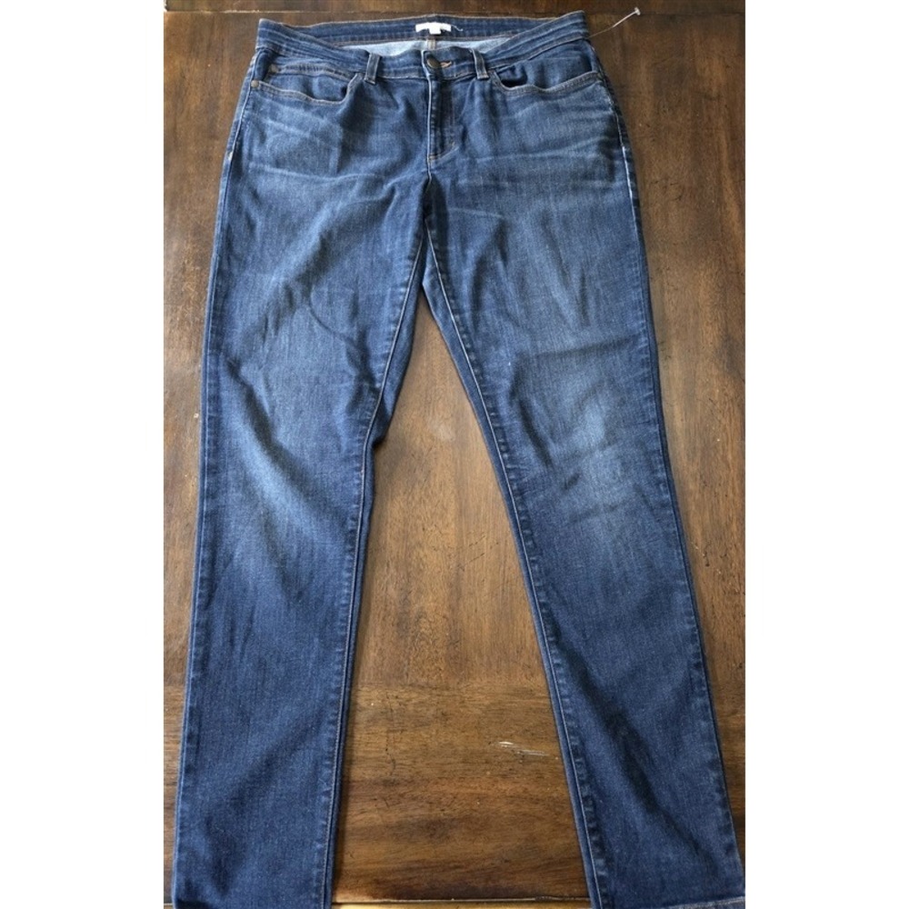 PO Eileen Fisher 12 Denim 5 pocket Organic Cotton Jeans Blue 130104